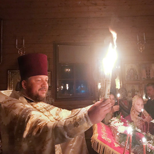 Празднование Пасхи Господней в храме Николая Чудотворца в Юдино